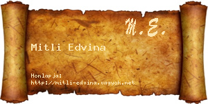 Mitli Edvina névjegykártya